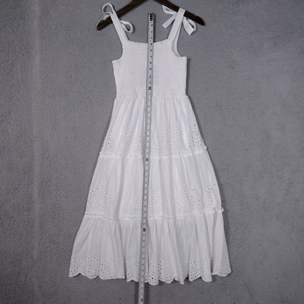 NWT 🤍Andrew Marc New York Dress Women's Medium White Eyelet Tie-Shoulder - Picture 8 of 15